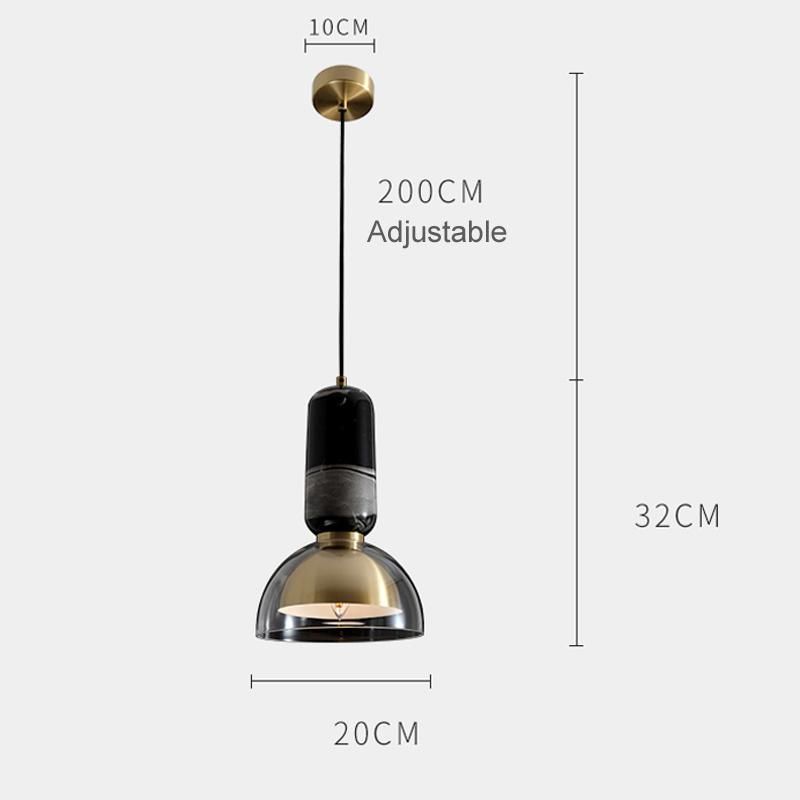Restaurant Chandelier Modern Light Luxury Natural Marble Glass Home Bedroom Bedside Lamp