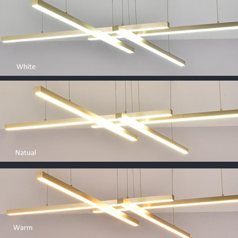 Modern Light Luxury Linear Chandelier Living Room Dining Room Bedroom Lighting Pendant Lamp