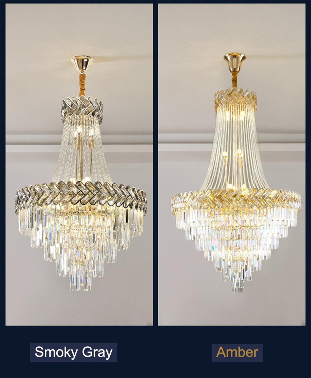 Modern Crystal Chandelier Lighting High Quality Gold LED Hanging Lamp for Living Room Bedroom Staircase Indoor Lighting