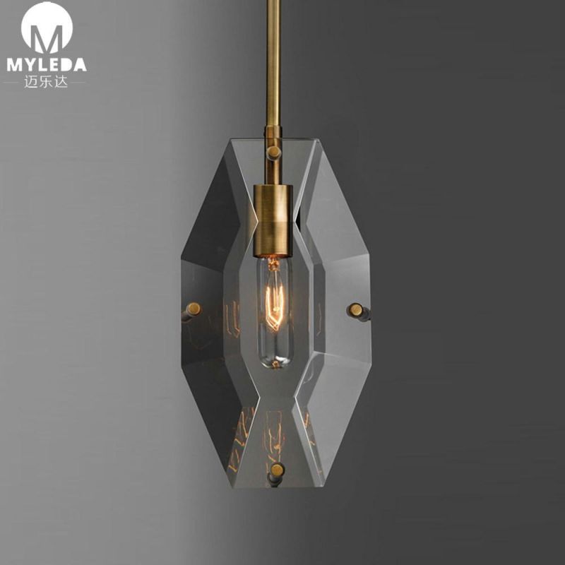 Modern Hotel Lobby Chandelier Crystal Glass Pendant Light
