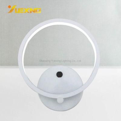 Custom Design White Iron Acrylic Plastic SMD Round Circle Delicate LED Wall Lamp Luminaire Lantern
