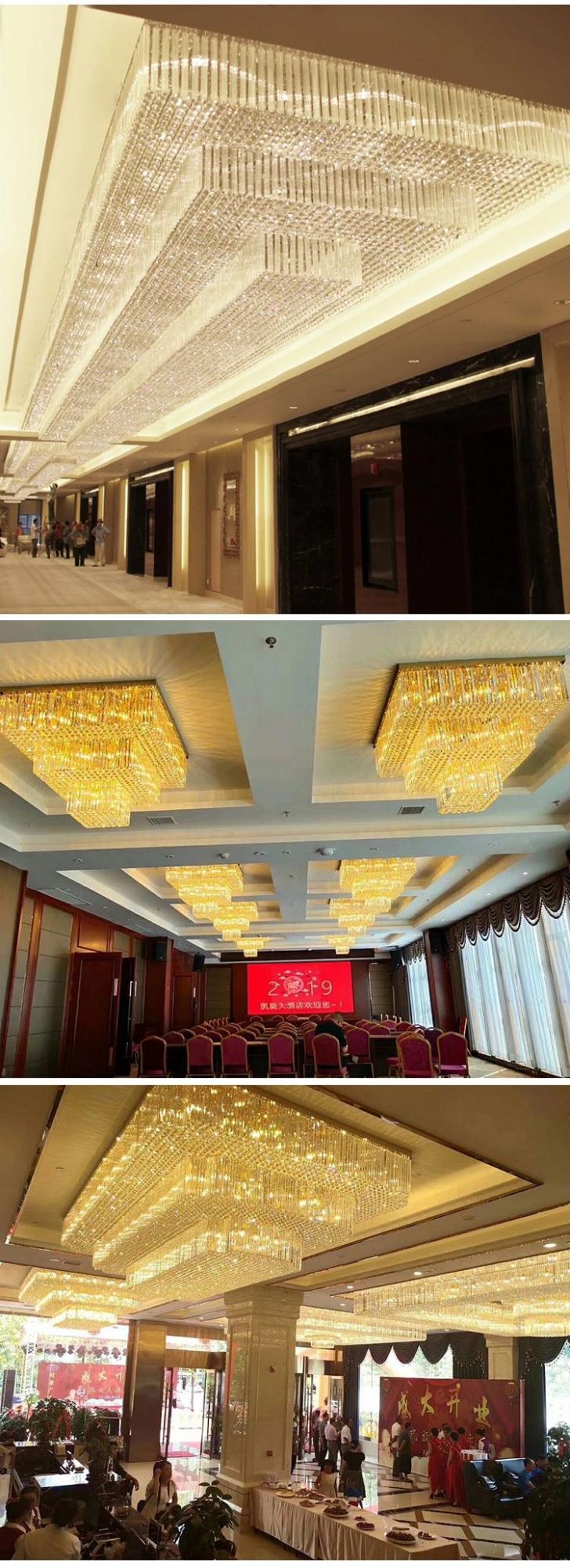 Decor Luxury Chandelier Hotel Lobby Show Room Stainless Steel Large Vintage Ceiling Lighting