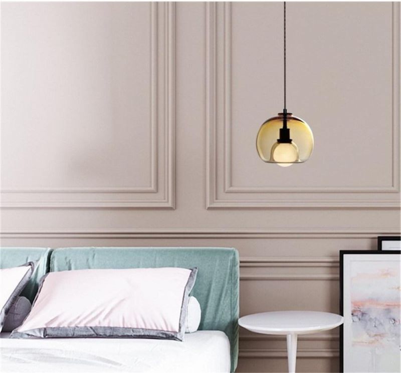 Restaurant Glass Pendant Lights Stair Porch Bedroom Bedside Light Fixtures Dining Room Designer Creative LED Hanging Lamp