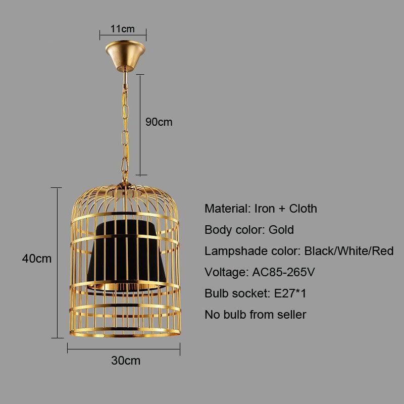 Chinese Bird Cage Light Living Room Restaurant Dining Room Cage Chandelier (WH-VP-136)