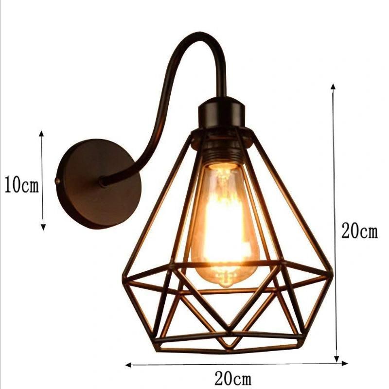 Unique Shape Diamond Shape Iron Art Wall Lamp Retro Industrial Gooseneck Elbow Wall Lamp