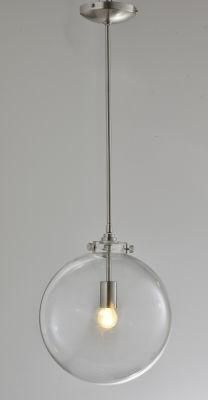 Simple Global Clear Glass Pendant Lamp in Chrome (17004-P)