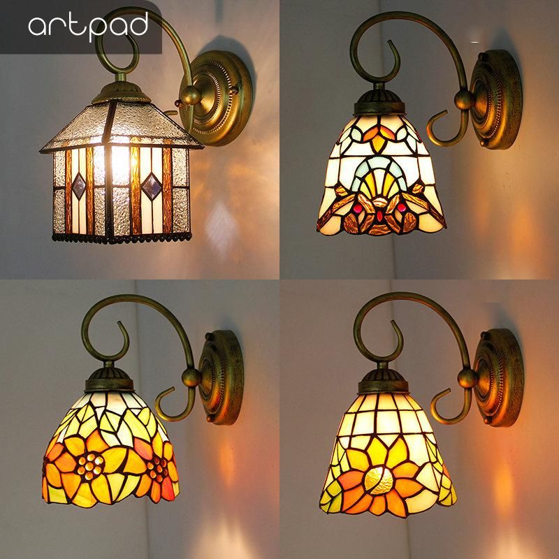 Mosaic Style LED Indoor Wall Light for Home Lighting Stained Glass Sconce Bathroom Rustic Wall Sconces (WH-VR-113)
