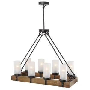 Wooden Chandelier Kitchen Island Chandelier Lighting 8-Light Pendant Lights