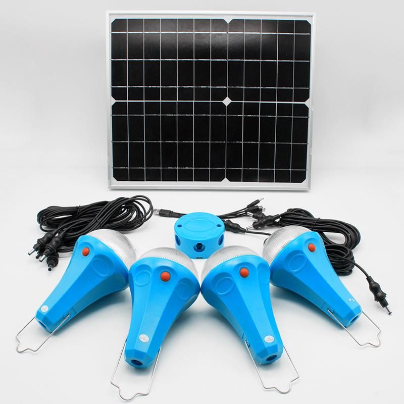 Portable Solar Lighting System Easy Carry Personal Solar Power Generator with Extra LED Bulbs Solar Home Light System Kit
