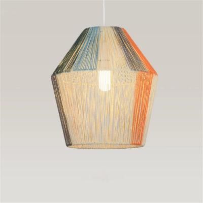 Modern Rattan Pendant Lights Japanese Style Colored Hemp Rope Hanglamp for Dining Room Bedroom Homestay Loft Decor E27 Fixtures