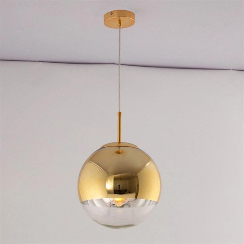 Modern Pendant Lights Silver Mirror Ball Pendant Lamp Globe Glass LED Lamp Living Room Bedroom Home Kitchen Hanging Lamps