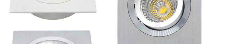 White Square Tilt Halogen LED Spot Light Fixture Frame Holder Aluminum (LT2301)