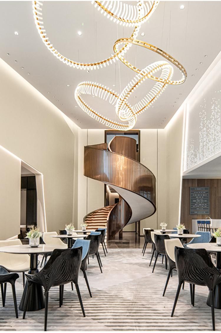 New Design Decorative Commercial Center Hotel Staircase Custom LED Chandelier Lamp