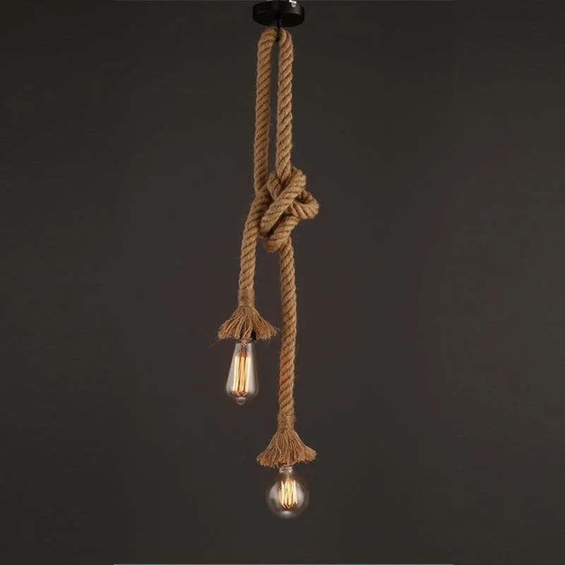 Retro Loft Vintage Pendant Lights Loft DIY Rope Pendants Lamps Industrial Hanging Lamp (WH-VP-10)