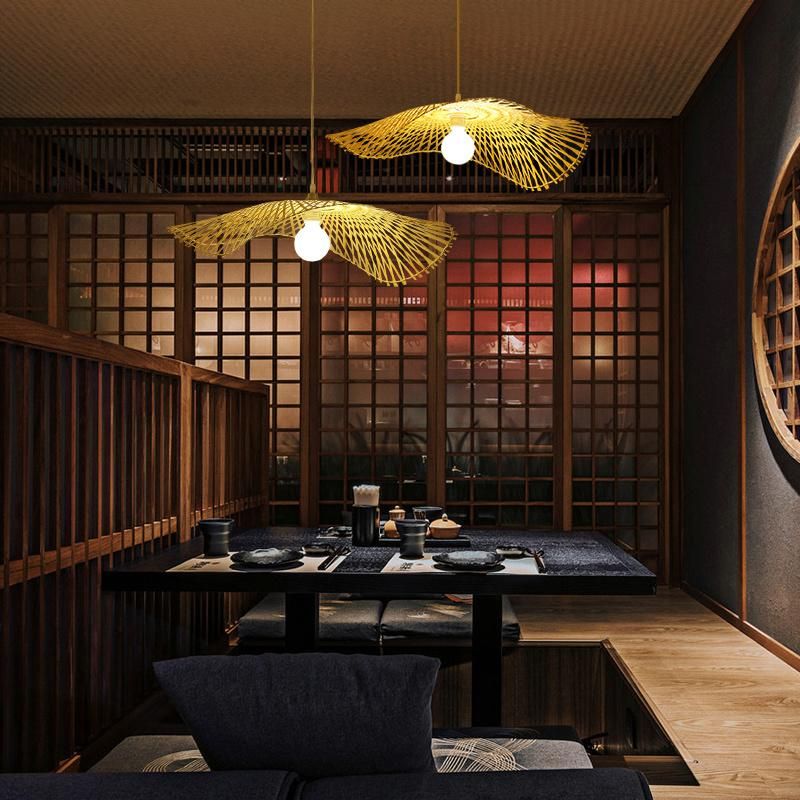 Wooden Bulb Restaurant Mall Chandelier Dining Room Pendant Lamp Light