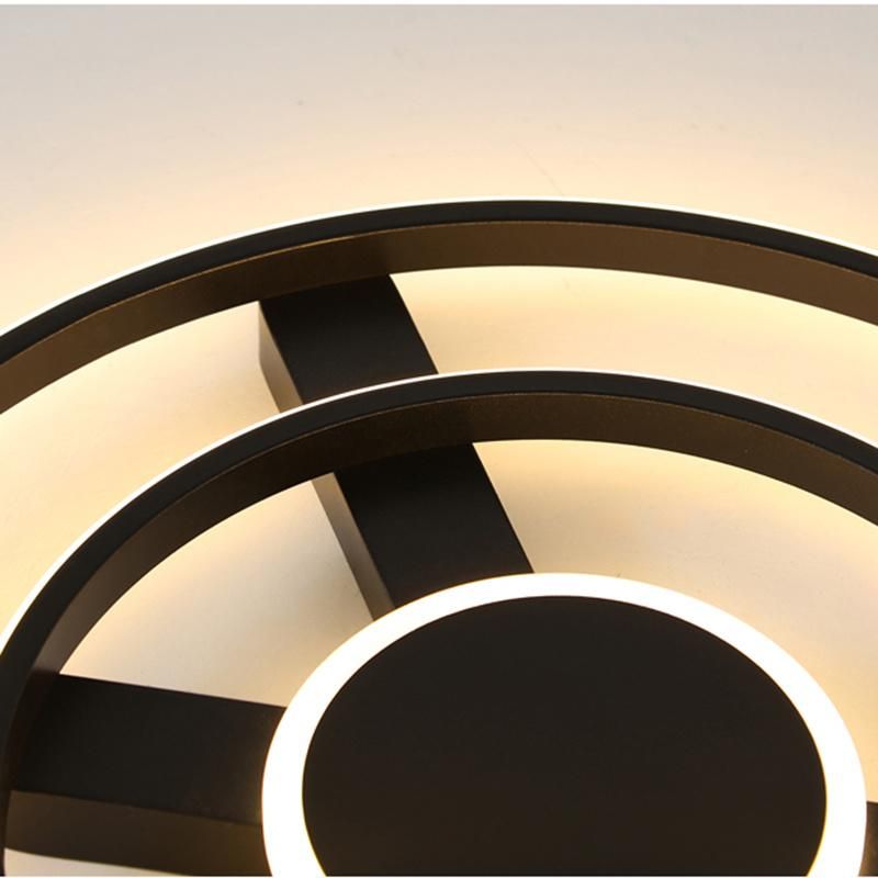 Round Ceiling Lamp Sitting Room Light Modern Black and White Light