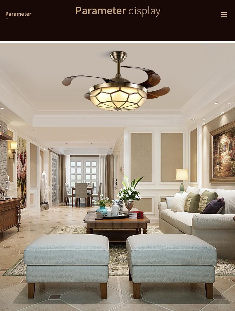 European Style Fan Light Modern Simple Creative Living Room Fan Dining Room Bedroom LED Pumpkin Ceiling Light