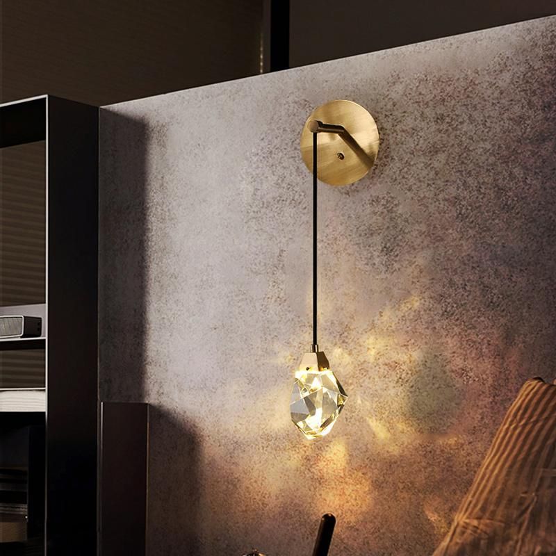 Crystal Wall Lamp Bedroom Bedside Lamp Modern Background Wall Corridor Personality Light