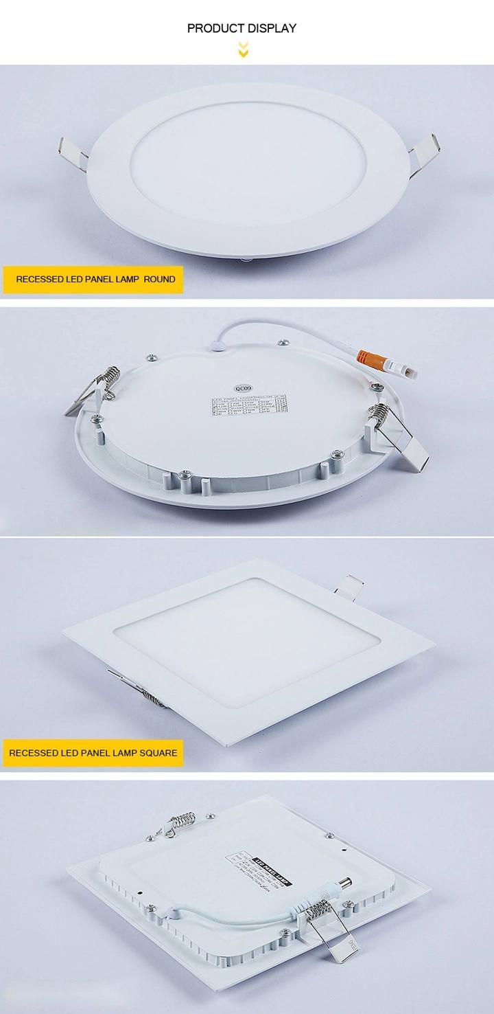 Indoor Recessed 100lm/W LED Panel Light 12W