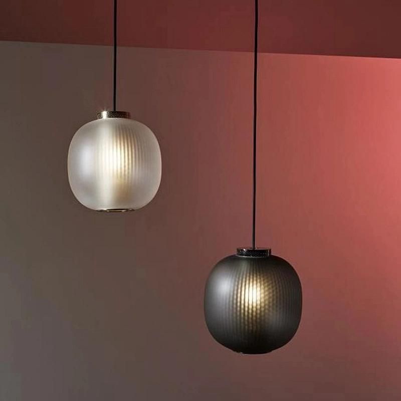 Retro Simple Glass Pendant Light Black White Lamp LED Home Restaurant for Living Room Pendant Lamp (WH-AP-136)