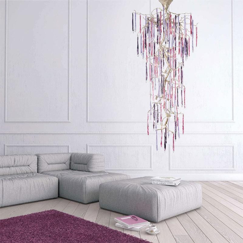Modern Copper Small Crystal Drops Table Lamp for Hotel