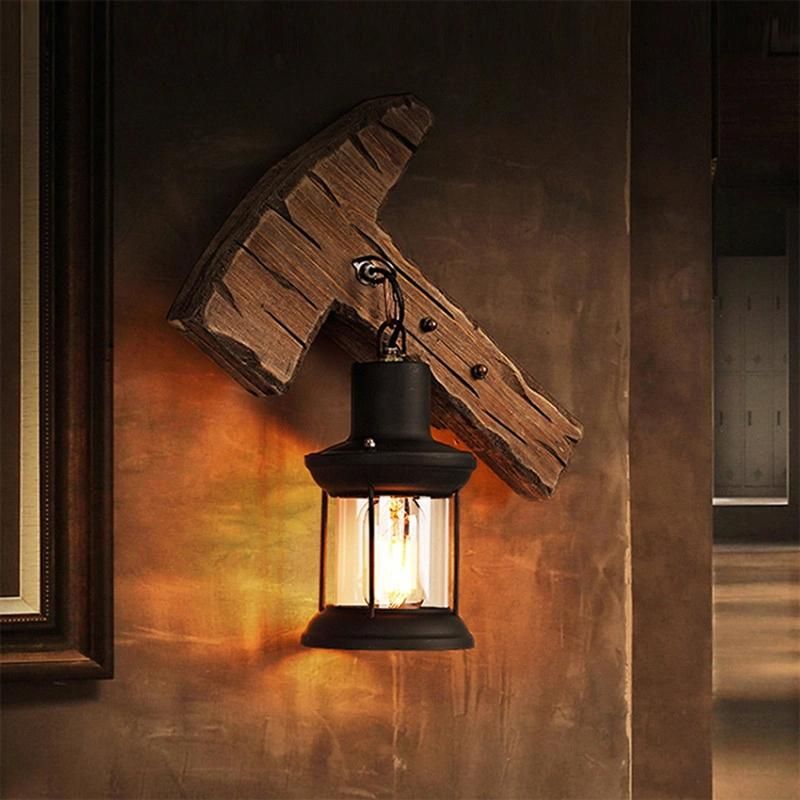 Restaurant Bar Cafe Light Creative Industrial Vintage Wood Wall Lamp (WH-VR-53)