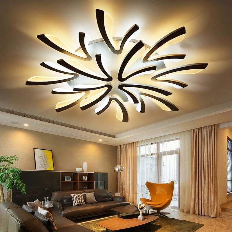 Remote LED Ceiling Lights Modern for Bedroom Dimmer Ceiling Lamps Acrylic Aluminum Body Light Fixture (WH-MA-49)