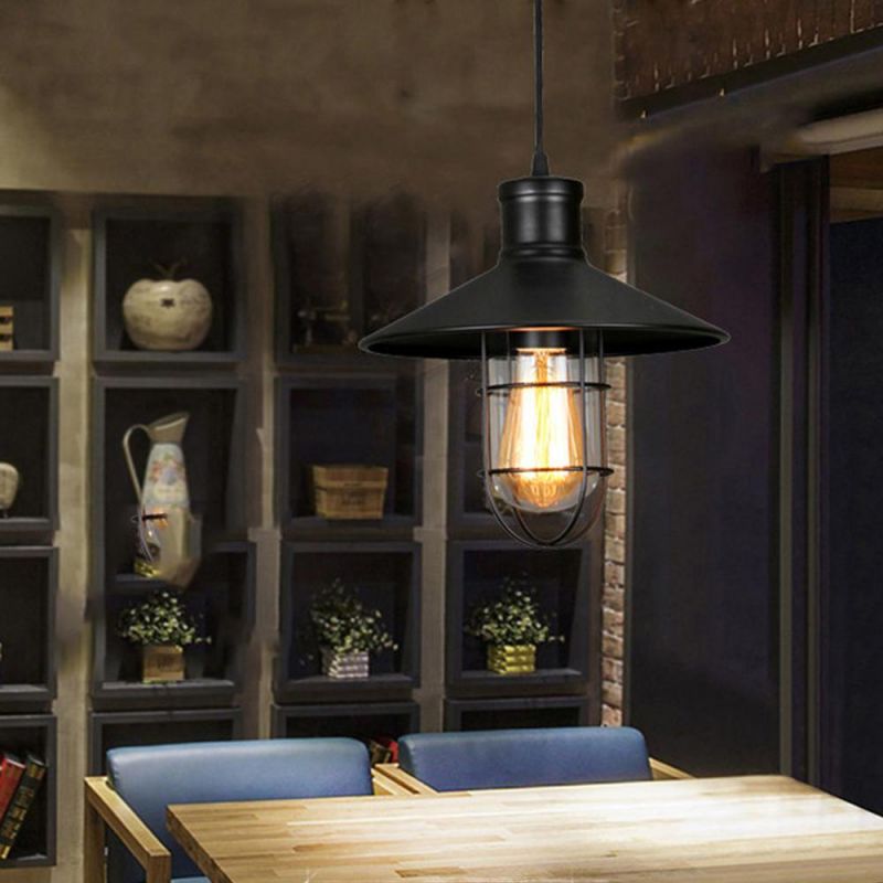 Retro Iron Chandelier Creative Personality Bedroom Restaurant Cafe Lamp Single Head Chandelier Pendant Lights
