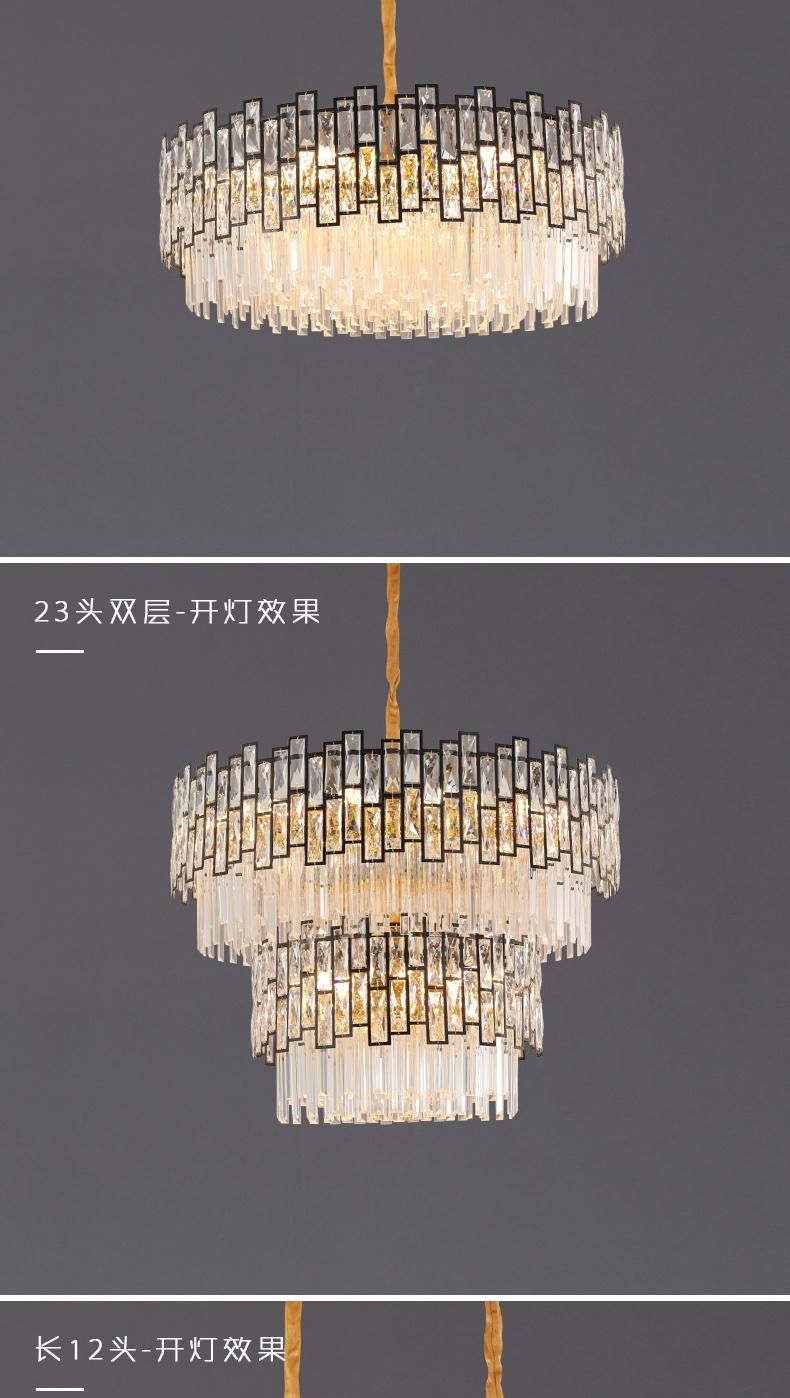 Art Luxury Style K9 Crystal LED Indoor Decoration Dining-Room Chandelier