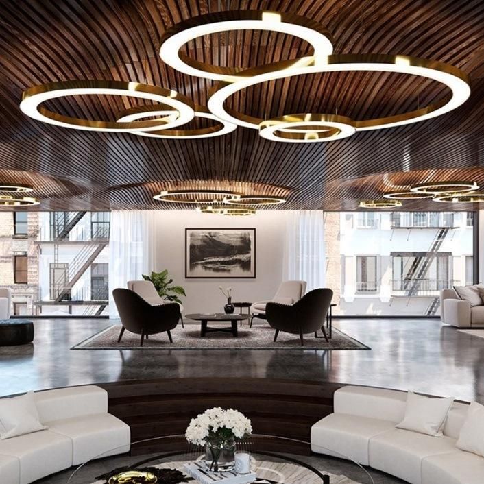 Modern LED Hotel Project Hanging Circular LED Round Pendant Chandelier