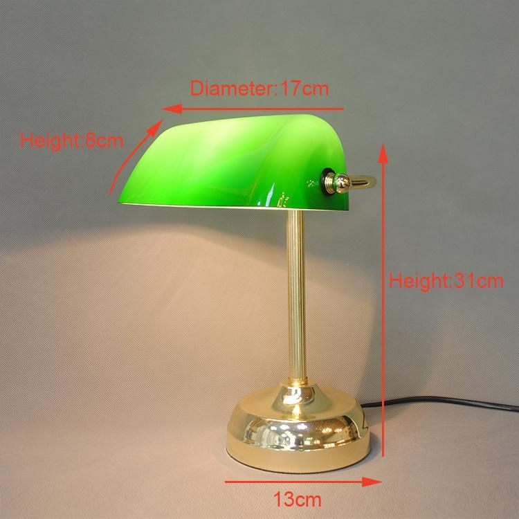 Jlt-1783 Touch Dimming Green Shade Banker Table Desk Lamp