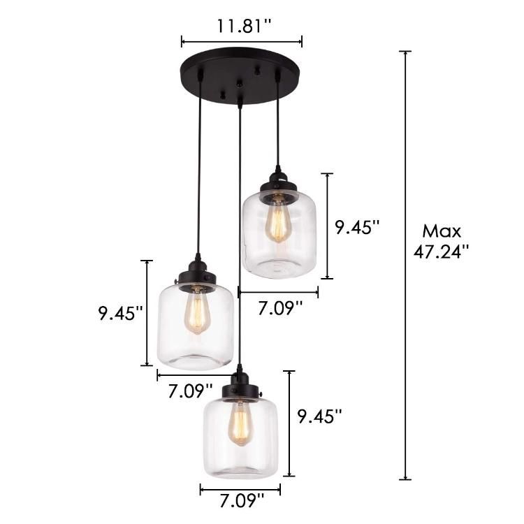 Jlc-6313 Retro Style Pendant Light with Transparent Glass From Home