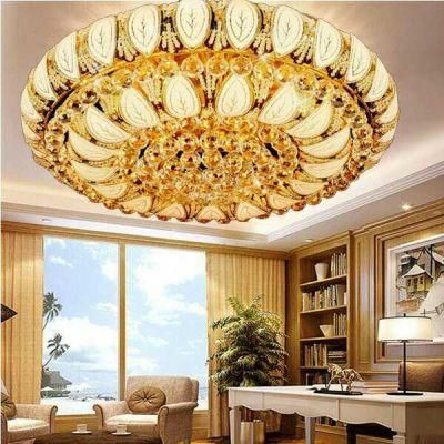 Round Gold Flush Crystal Ceiling Lights Lamp Fixtures for Indoor Home Lighting Fixtures (WH-CA-10)