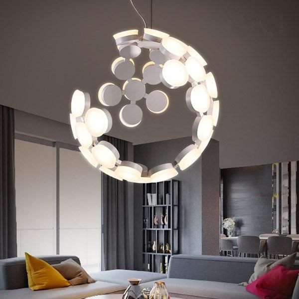 Metal Acrylic LED Light Source European Style Decorative Pendant