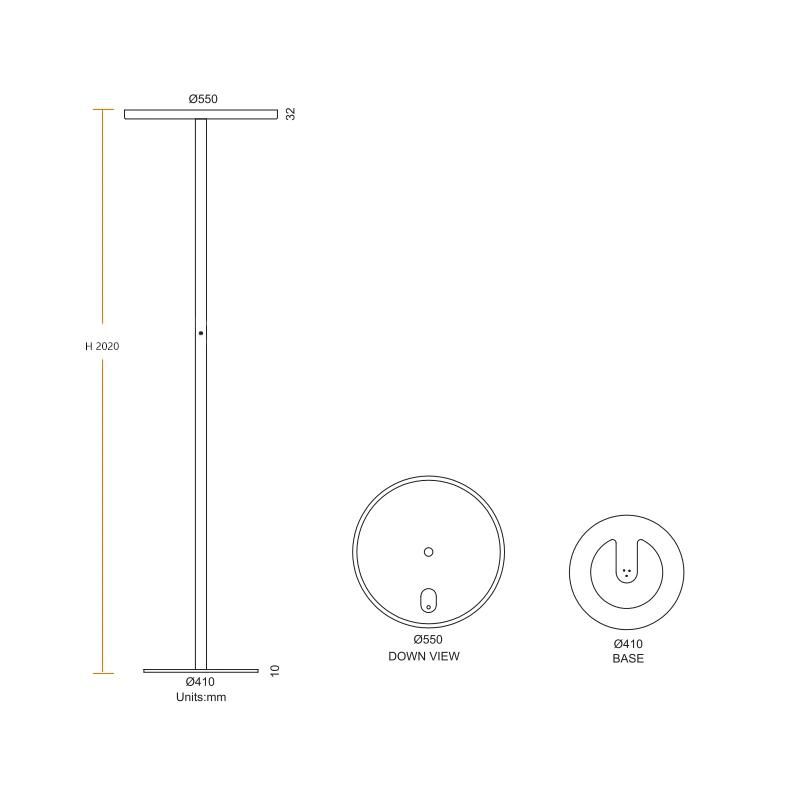 Cmn Round Head Heavy Duty LED Floor Standing Lamp Floor Light