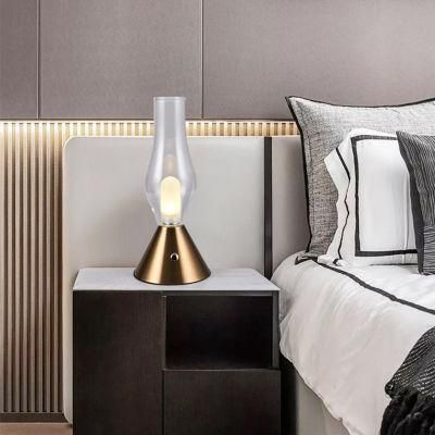 Candlestick Modeling Decoration Night Light Bedroom Table Lamp Study Rechargeable Atmosphere Lamp Modern and Contracted