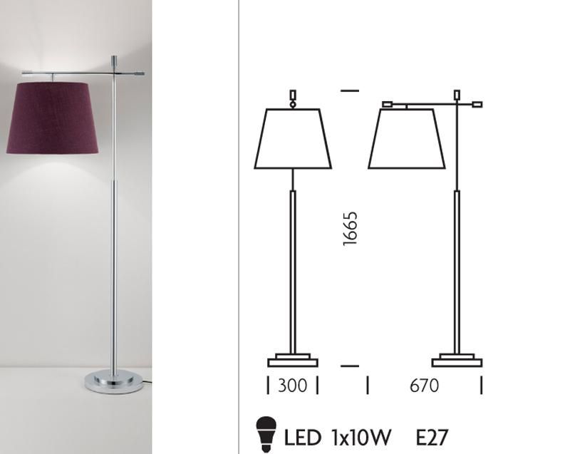 Hotel Decorative Fabric Shade Standing LED Floor Lamp