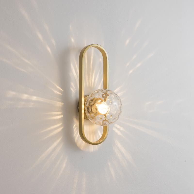 Nordic LED Glass Ball Wall Light Sconces Wrought Iron Wall Lamp (WH-OR-121)