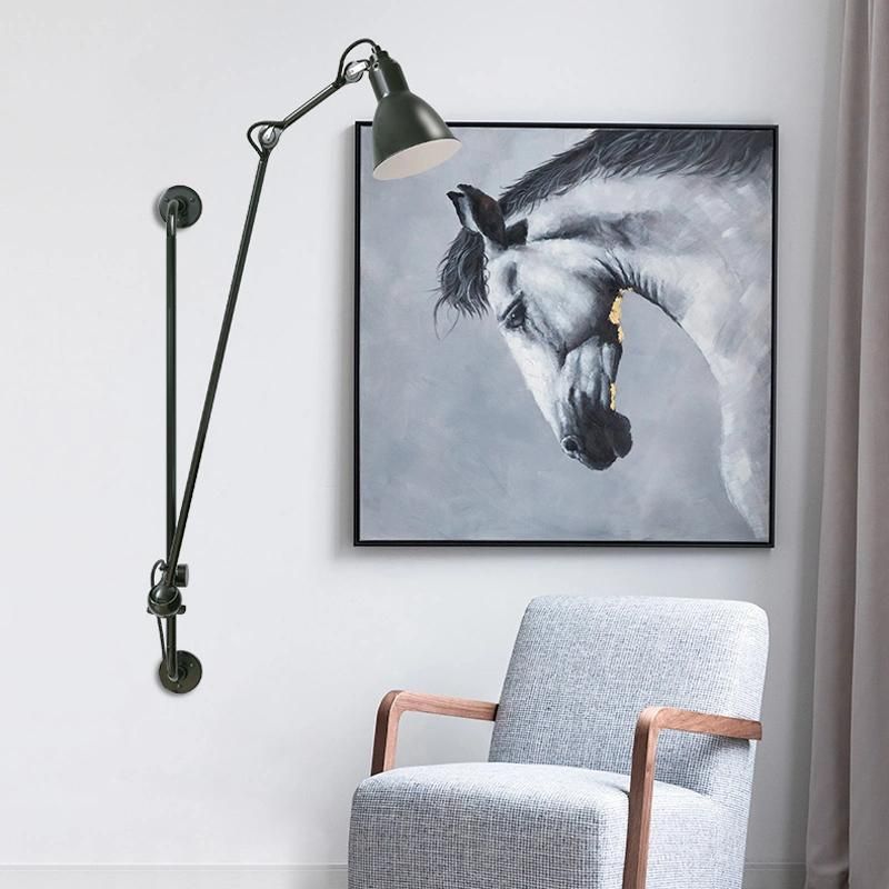 Creative Industrial Telescopic Arm Bedroom Headbed Light Living Room Study Reading Wall Lamp