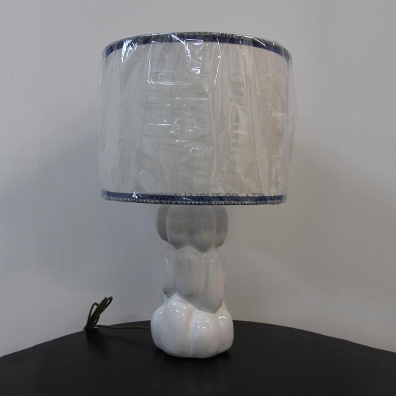 Acrylic Fabric Lamp Shade with White Ceramic Lamp Body Table Lamp.
