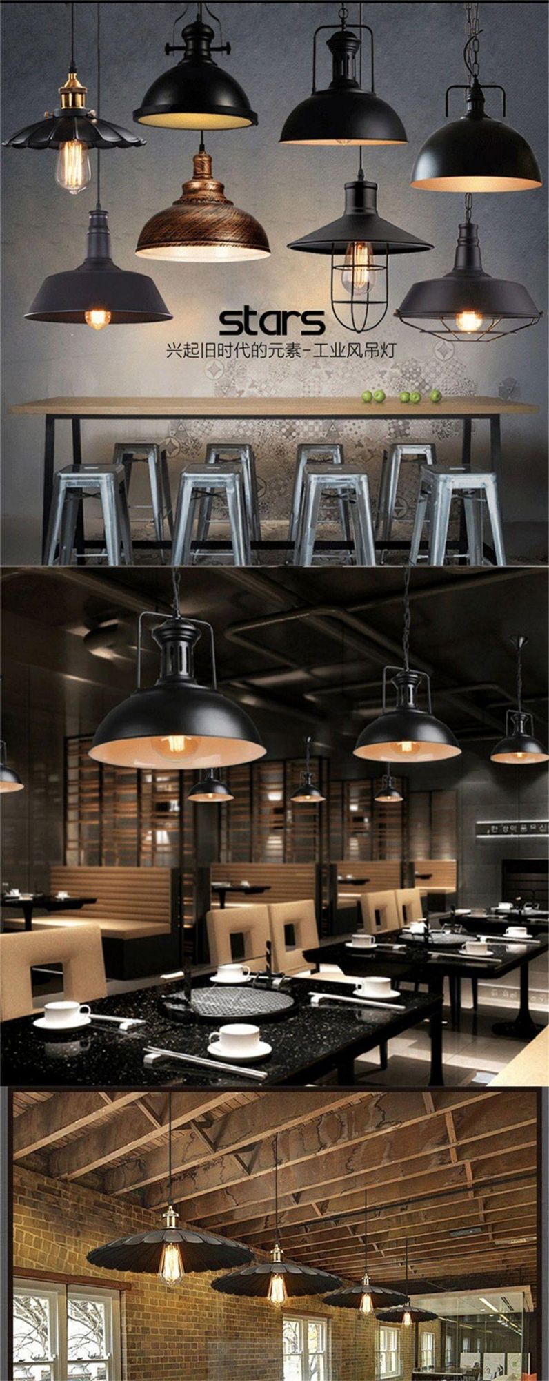 Loft Creative Personality American Country Warehouse Bar Counter Restaurant Vintage Industrial Style Iron Pot Cover Chandelier