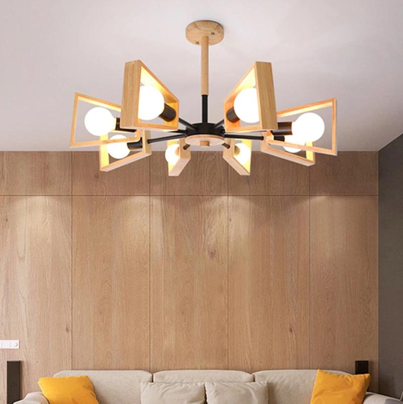 Nordic Rotatable Home Loft Pendant Light Decor Joakim Wooden Petal Contemporary Pendant Light (WH-AP-339)