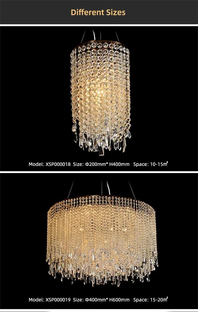 LED Indoor Hotel Wrought Iron Large Luxury Modern K9 Crystal Chandelier