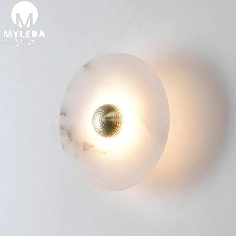 Modern Marble Brass Color Wall Lamp