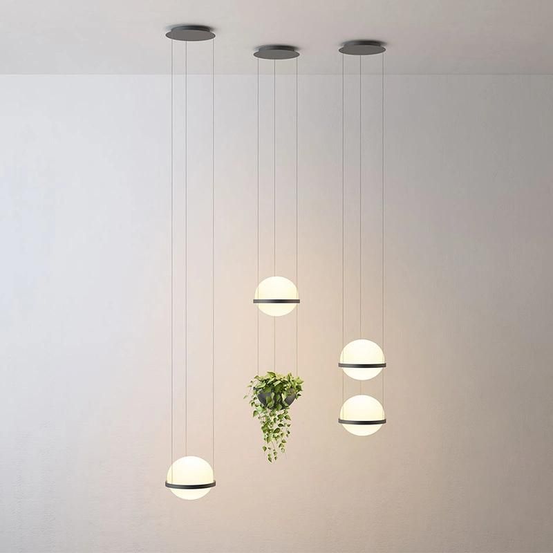 LED Plant Pendant Light Glass Ball Lamp Creative Art Pendant Lamp Country Restaurant Cafe Bar Suspension Lamp (WH-AP-125)