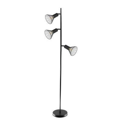 China Manufacture Industrial Black 3 Lights Floor Standing Decorative Lamp Rotatable Modern Metal for Living Room, Reading Room Floor Lamp