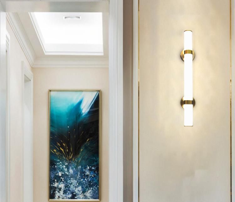 Elegance Decorative Villa Hotel Room Light Glass LED Wall Light, Champagne Gold Finished