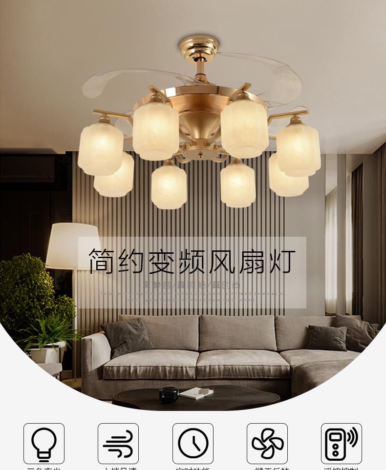 Fan Light LED Modern Minimalist Ceiling Fan Light Outdoor Ceiling Fan Chandelier