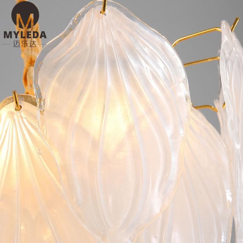 European Modern Interior Decorative Luxury Flower Leafs Chandelier Pendant Lighting