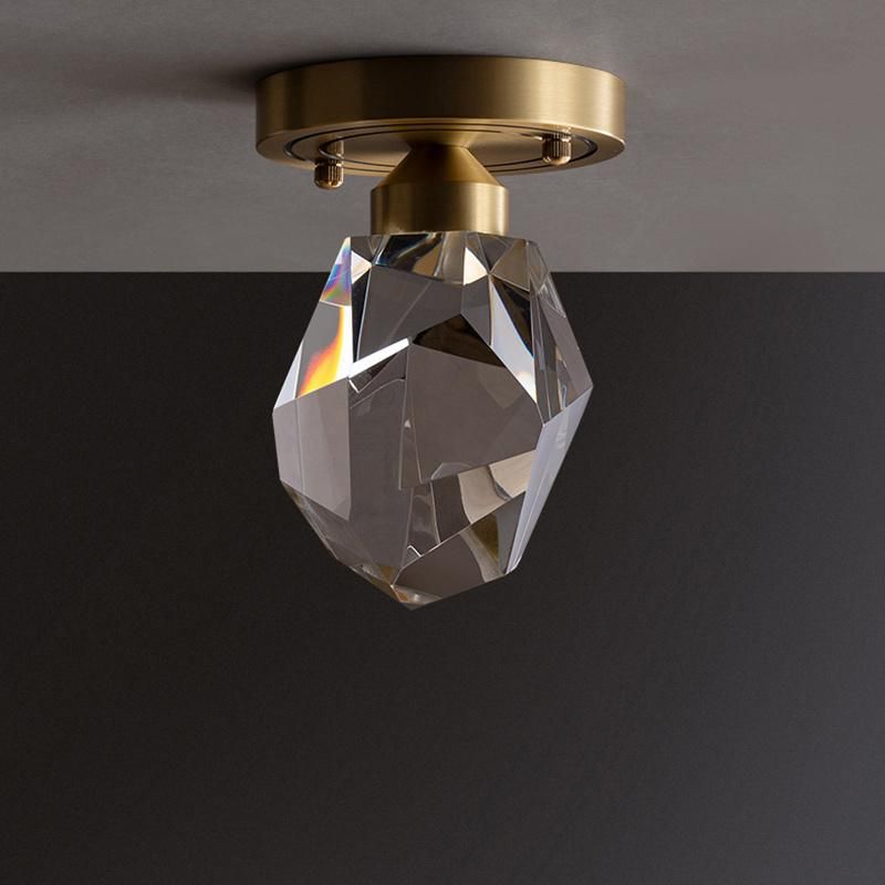 Copper Crystal Light Corridor Light Bright Decoration Lamp Luxury Postmodern Ceiling Light